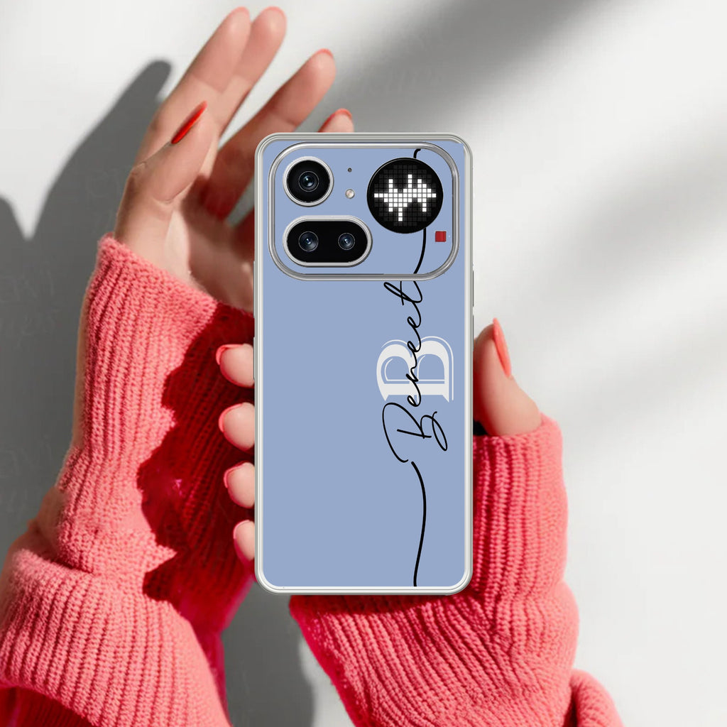 Personalized Initials Azure Anti Yellow Case For Nothing Phone 4A Pro 5G