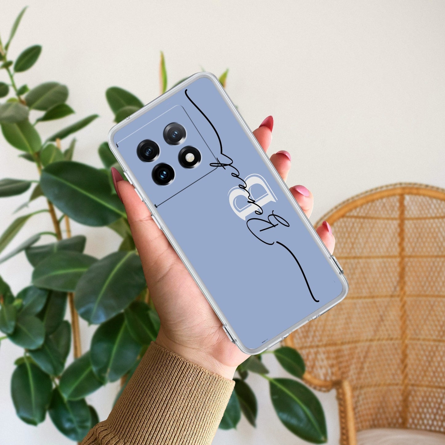Personalized Initials Azure Silicon Case For OnePlus