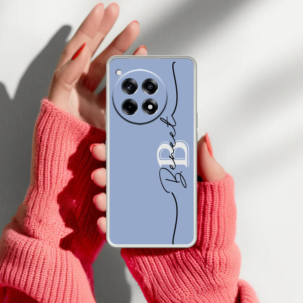 Personalized Initials Azure Silicon Case For OnePlus
