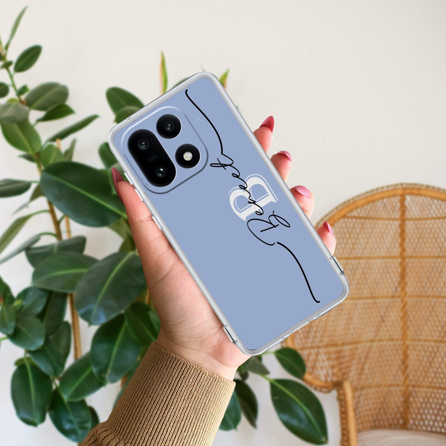 Personalized Initials Azure Silicon Case For OnePlus