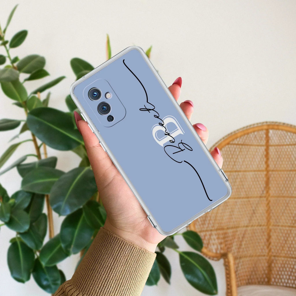 Personalized Initials Azure Silicon Case For OnePlus