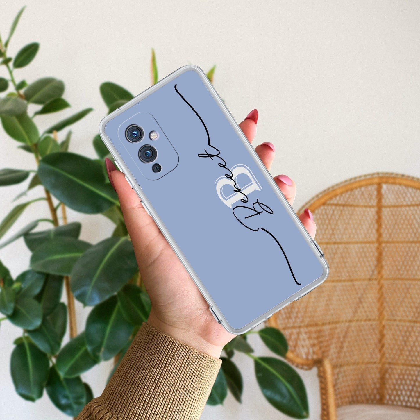 Personalized Initials Azure Silicon Case For OnePlus