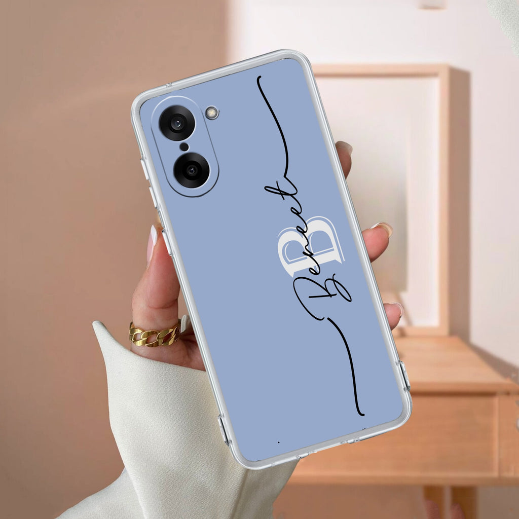 Personalized Initials Azure Silicon Case For OnePlus