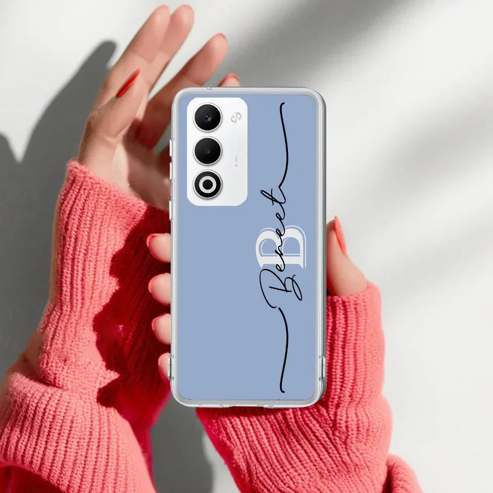 Personalized Initials Azure Anti Yellow Case For Oppo A5 5G