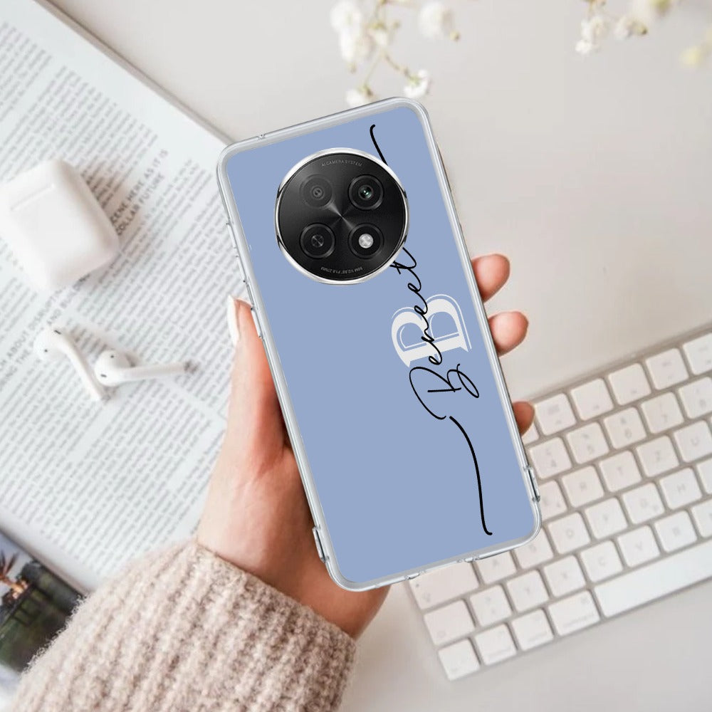 Personalized Initials Azure Silicon Case For Oppo