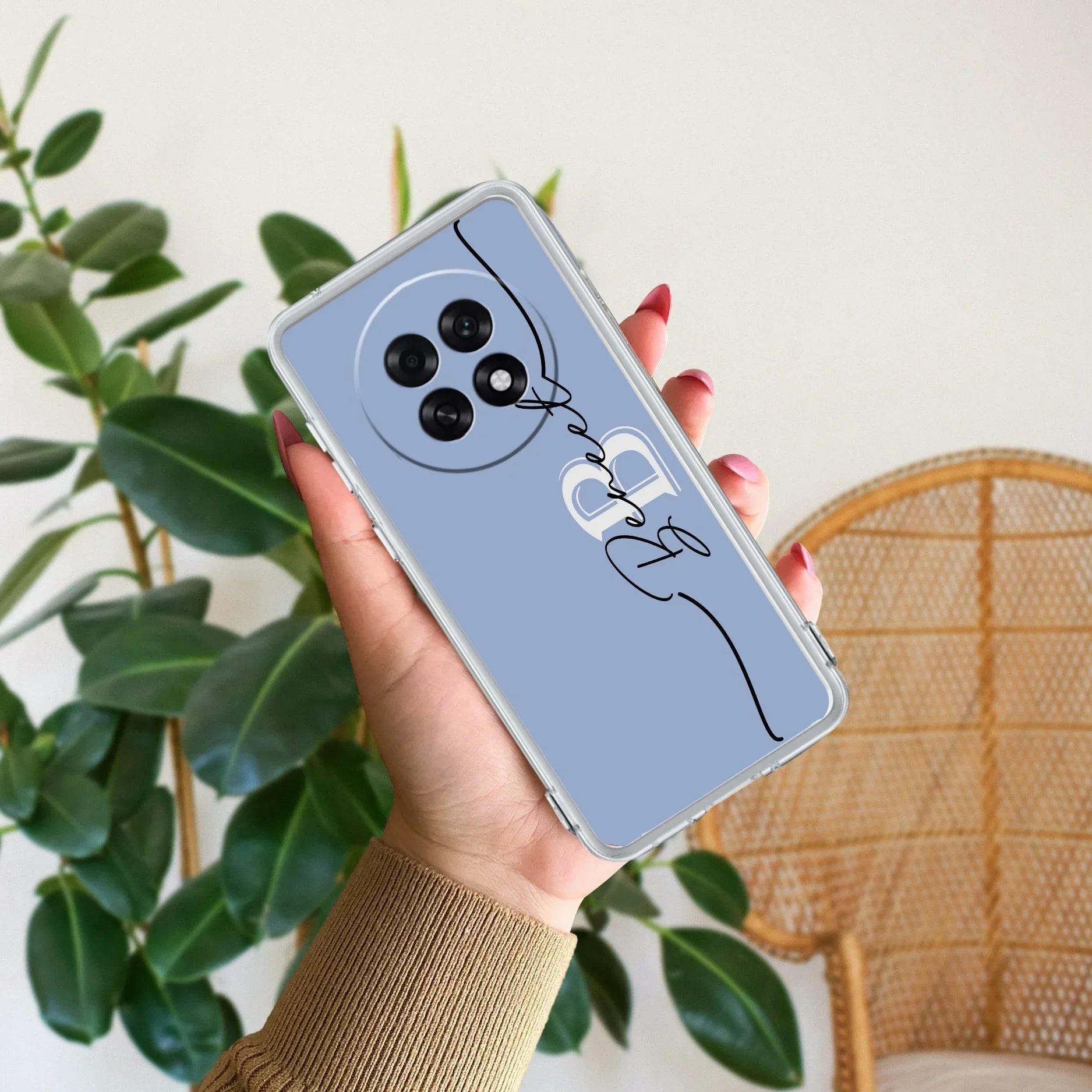 Personalized Initials Azure Anti Yellow Case For Oppo F31 Pro Plus 5G