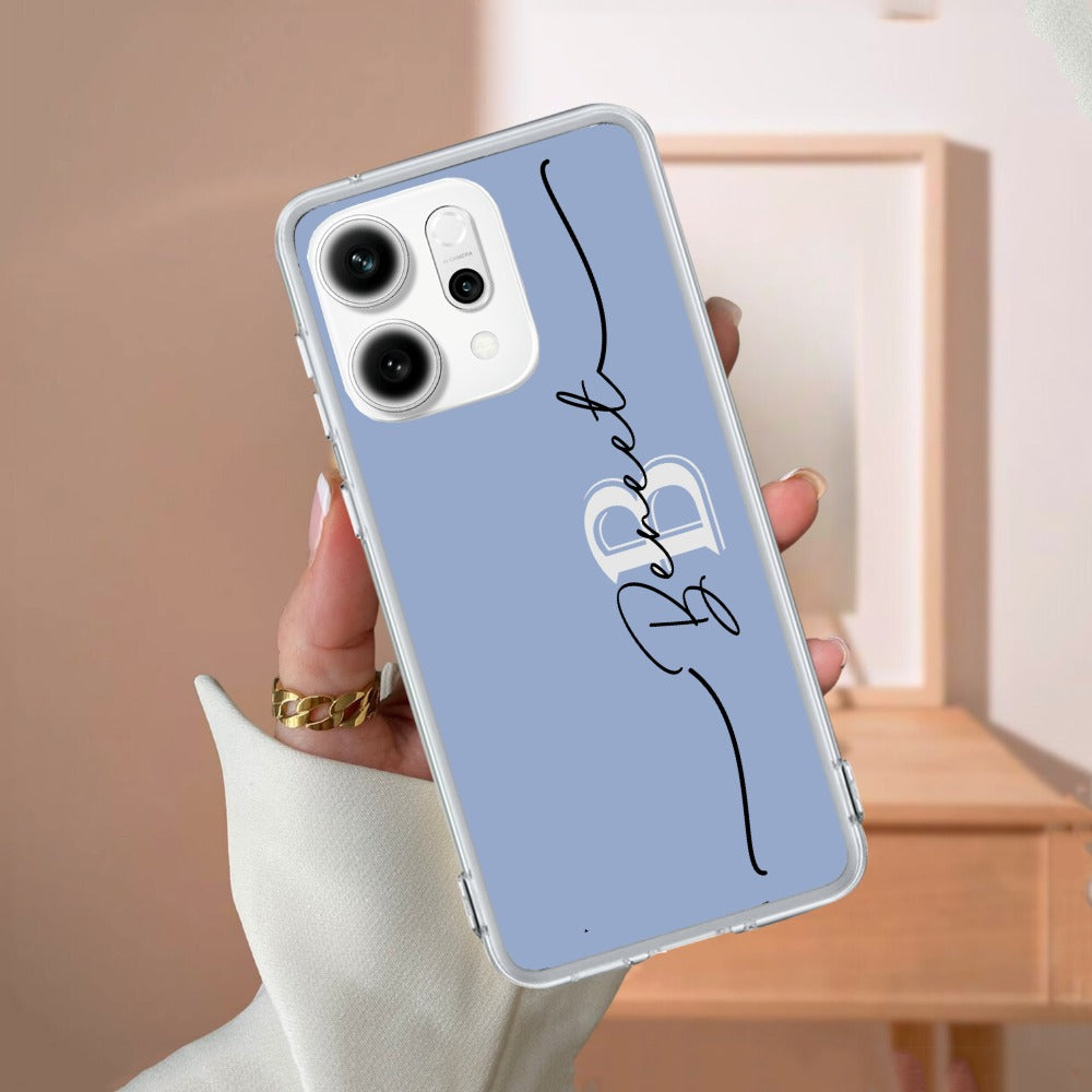 Personalized Initials Azure Silicon Case For Oppo