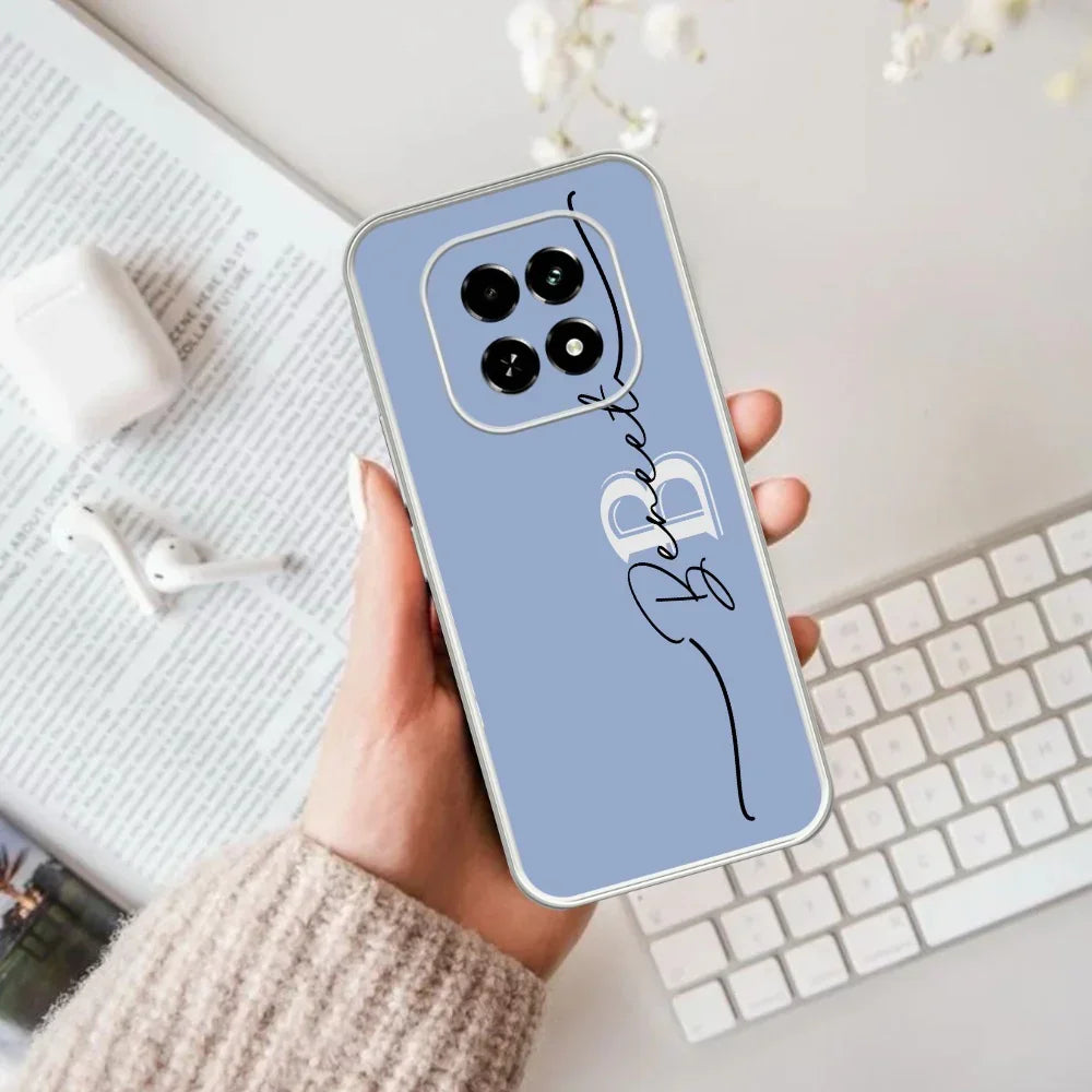 Personalized Initials Azure Silicon Case For Realme P1 5G