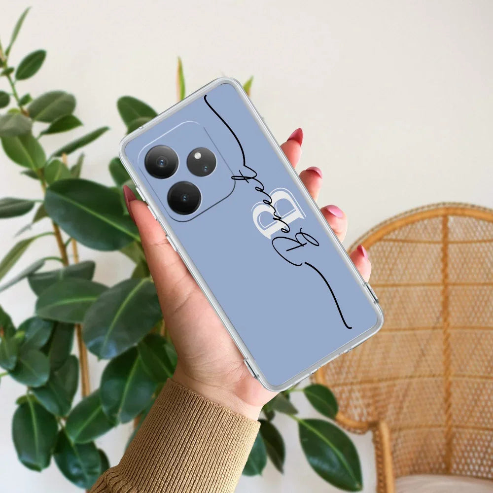 Personalized Initials Azure Silicon Case For Realme Narzo 70 Pro 5G
