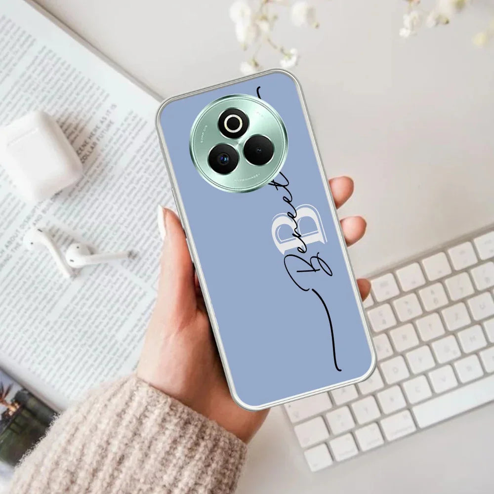 Personalized Initials Azure Silicon Case For Realme Narzo 70 5G