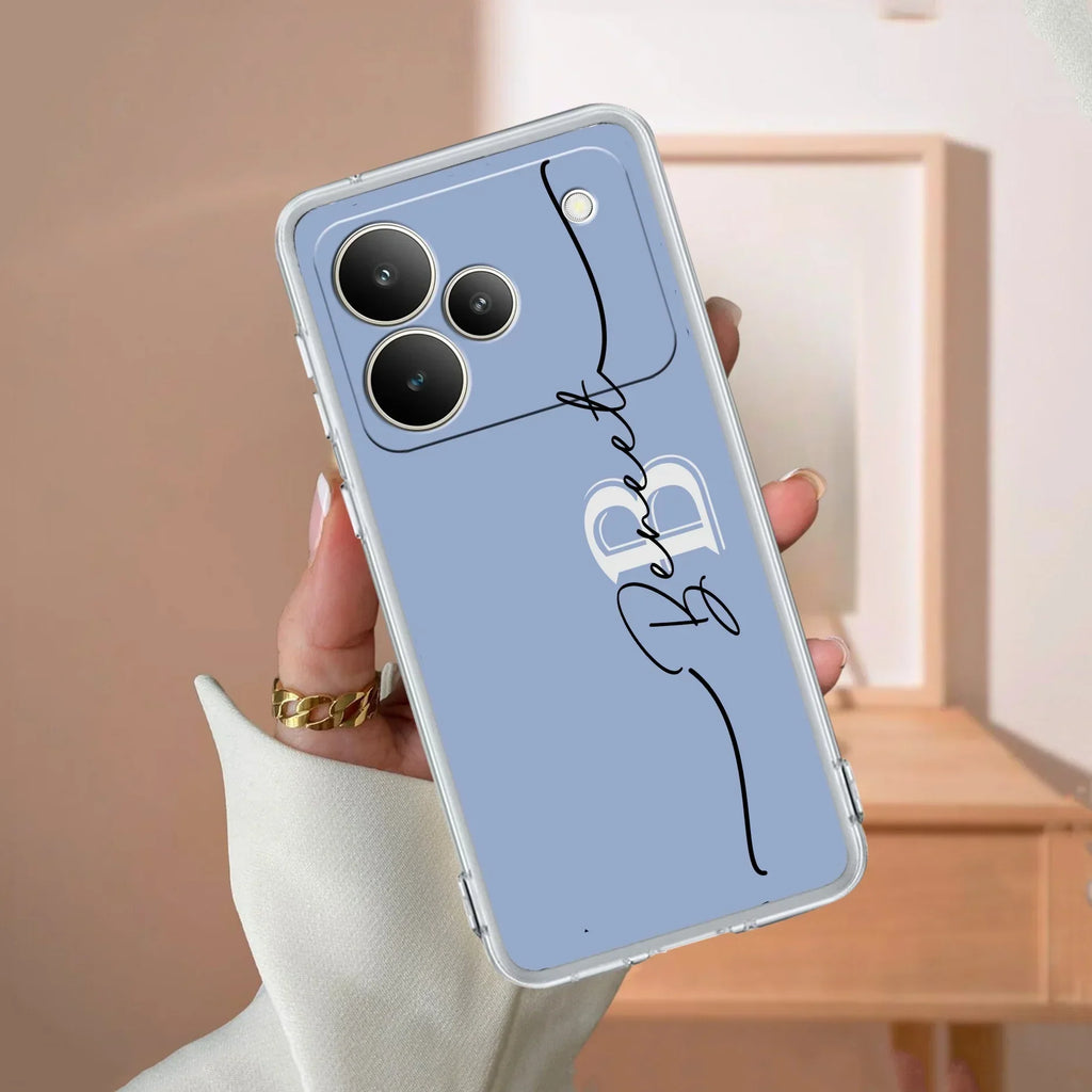 Personalized Initials Azure Silicon Case For Realme P4 Pro 5G