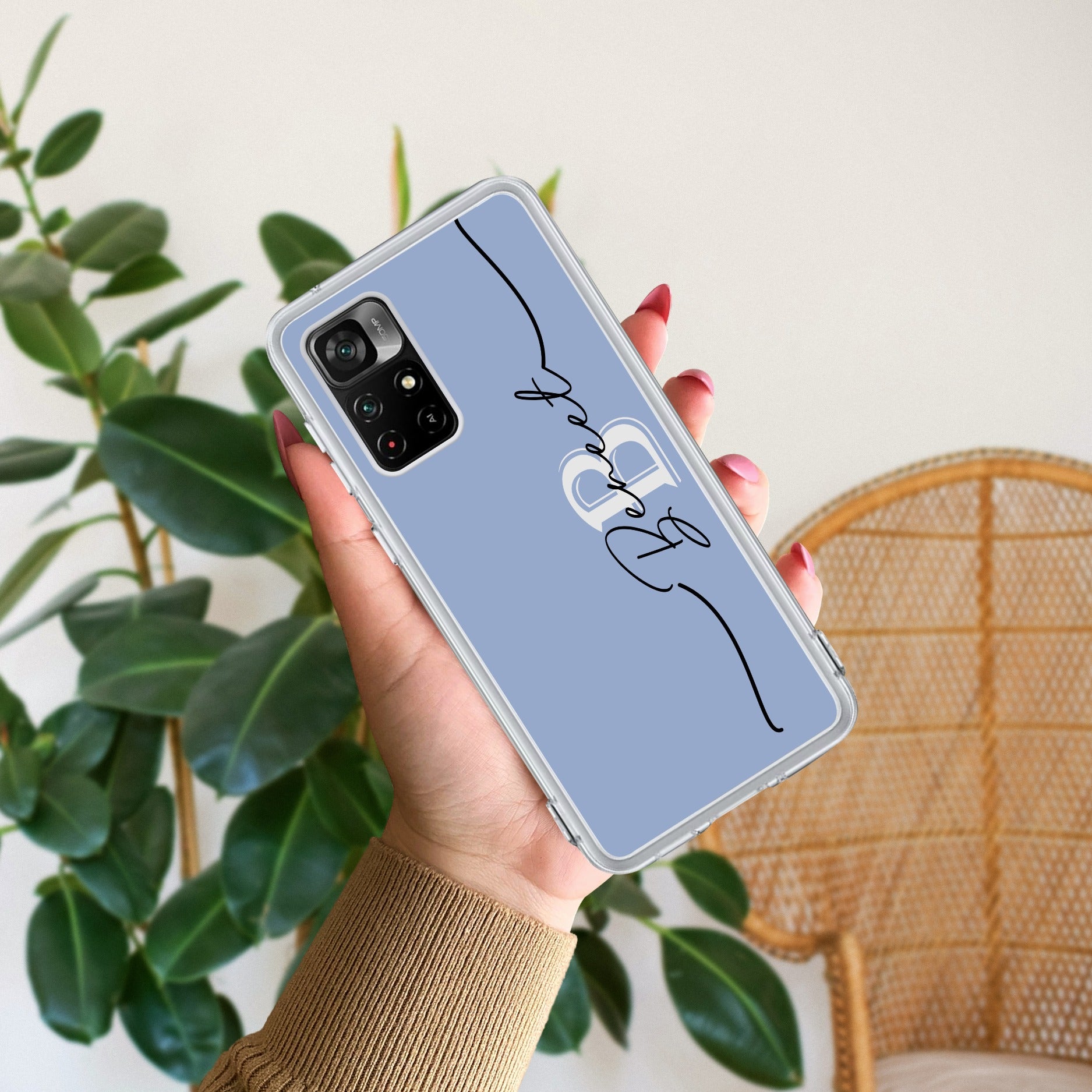 Personalized Initials Azure Silicon Case For Mi 11i