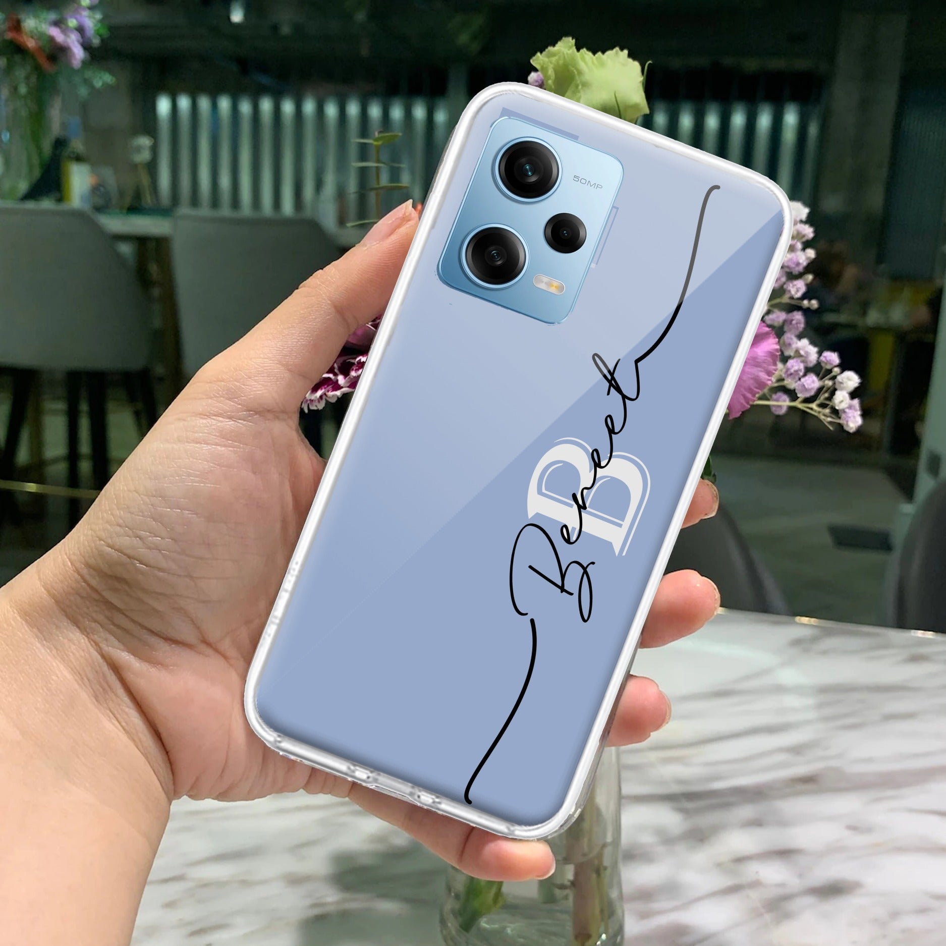 Personalized Initials Azure Silicon Case For Redmi/Xiaomi