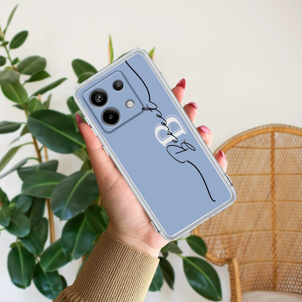 Personalized Initials Azure Silicon Case For Redmi 13C 4G