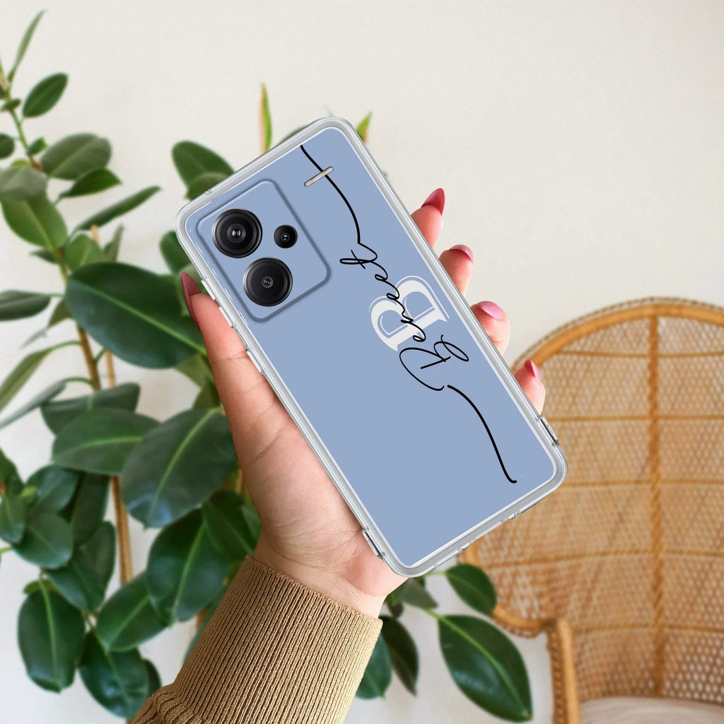 Personalized Initials Azure Silicon Case For Xiaomi 14 Civi 5G