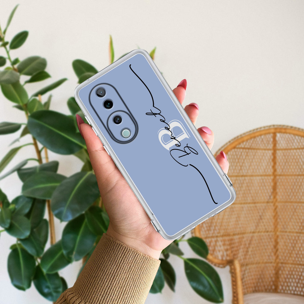 Personalized Initials Azure Anti Yellow Case For Vivo V40 5G