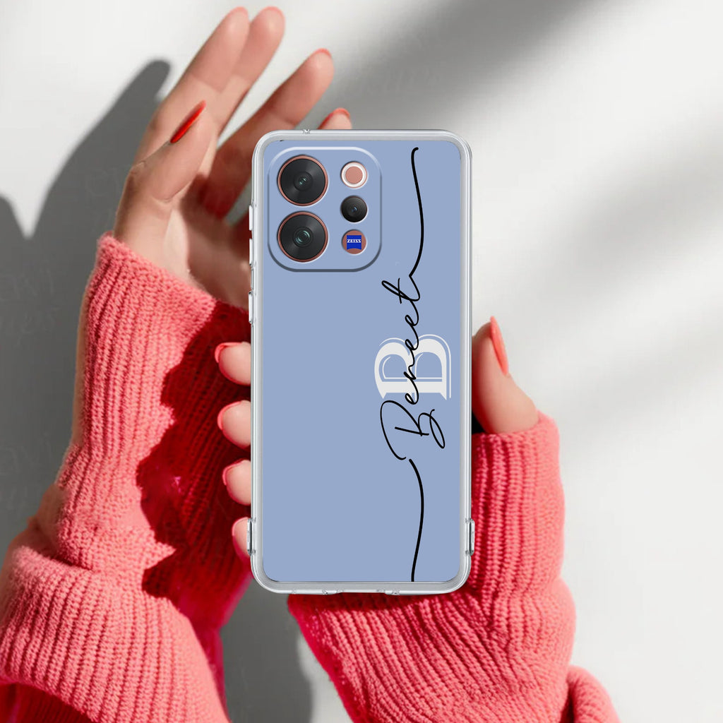 Personalized Initials Azure Anti Yellow Case For Vivo V70 5G