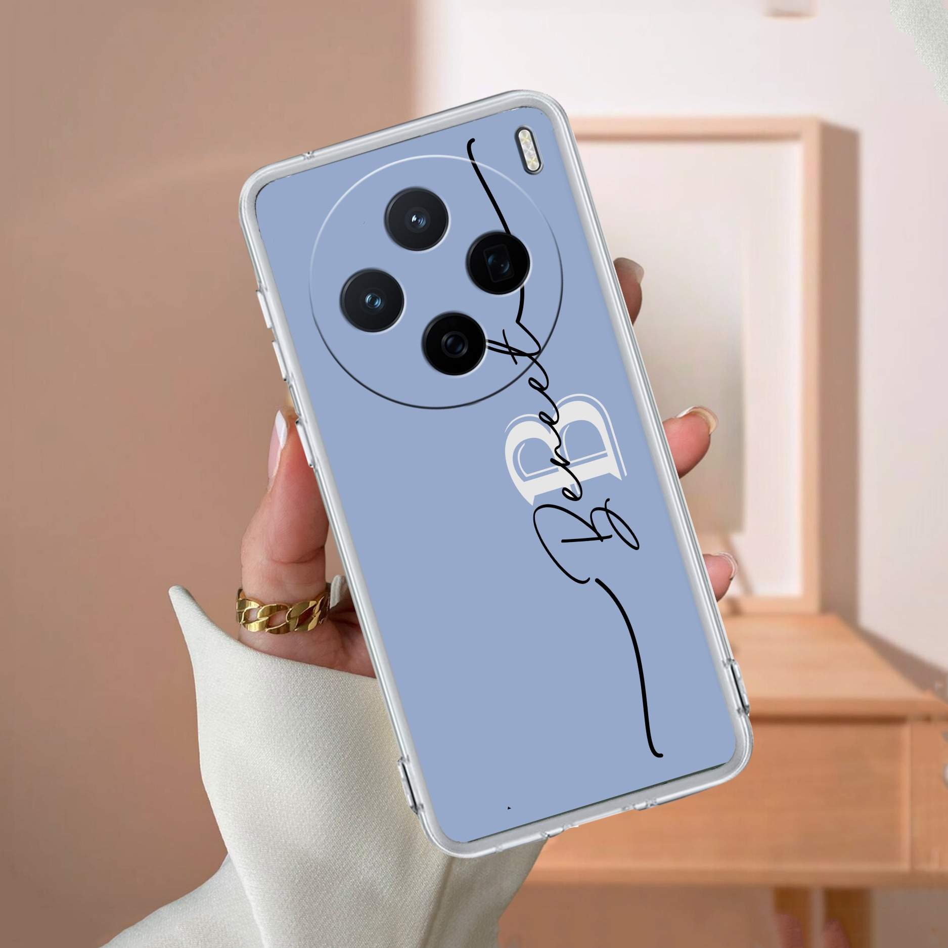 Personalized Initials Azure Silicon Case For Vivo