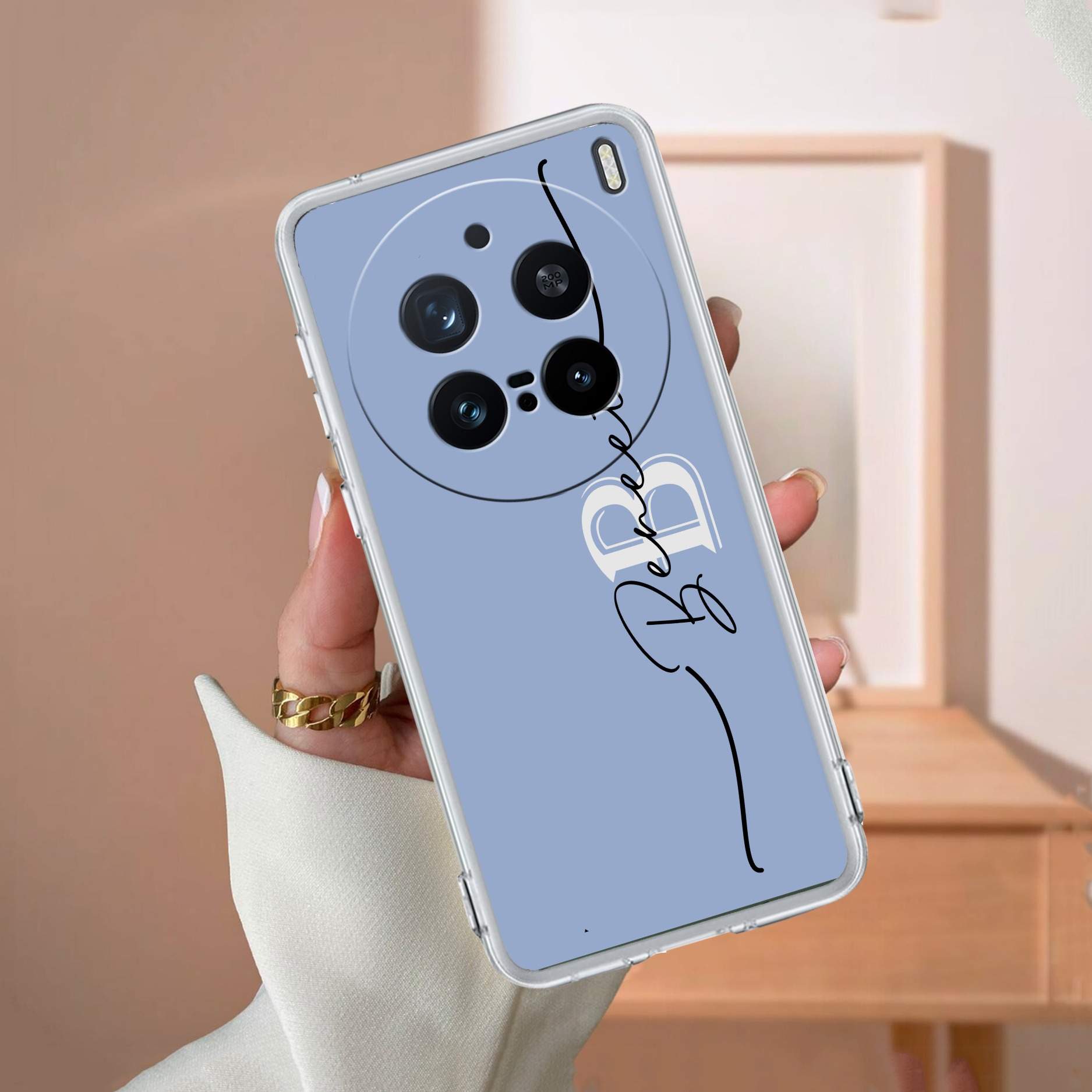 Personalized Initials Azure Silicon Case For Vivo