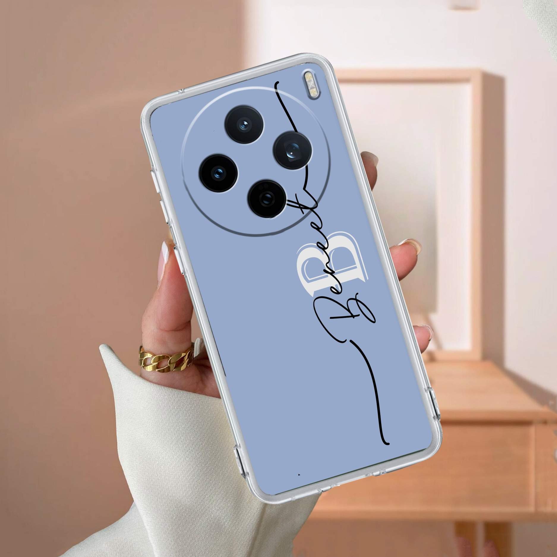 Personalized Initials Azure Silicon Case For Vivo