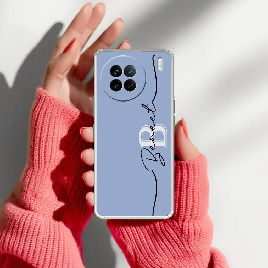 Personalized Initials Azure Anti Yellow Case For Vivo X90 5G
