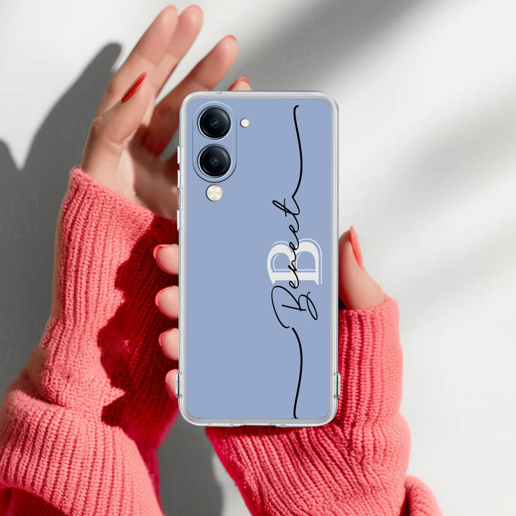 Personalized Initials Azure Anti Yellow Case For Vivo T4 Lite 5G