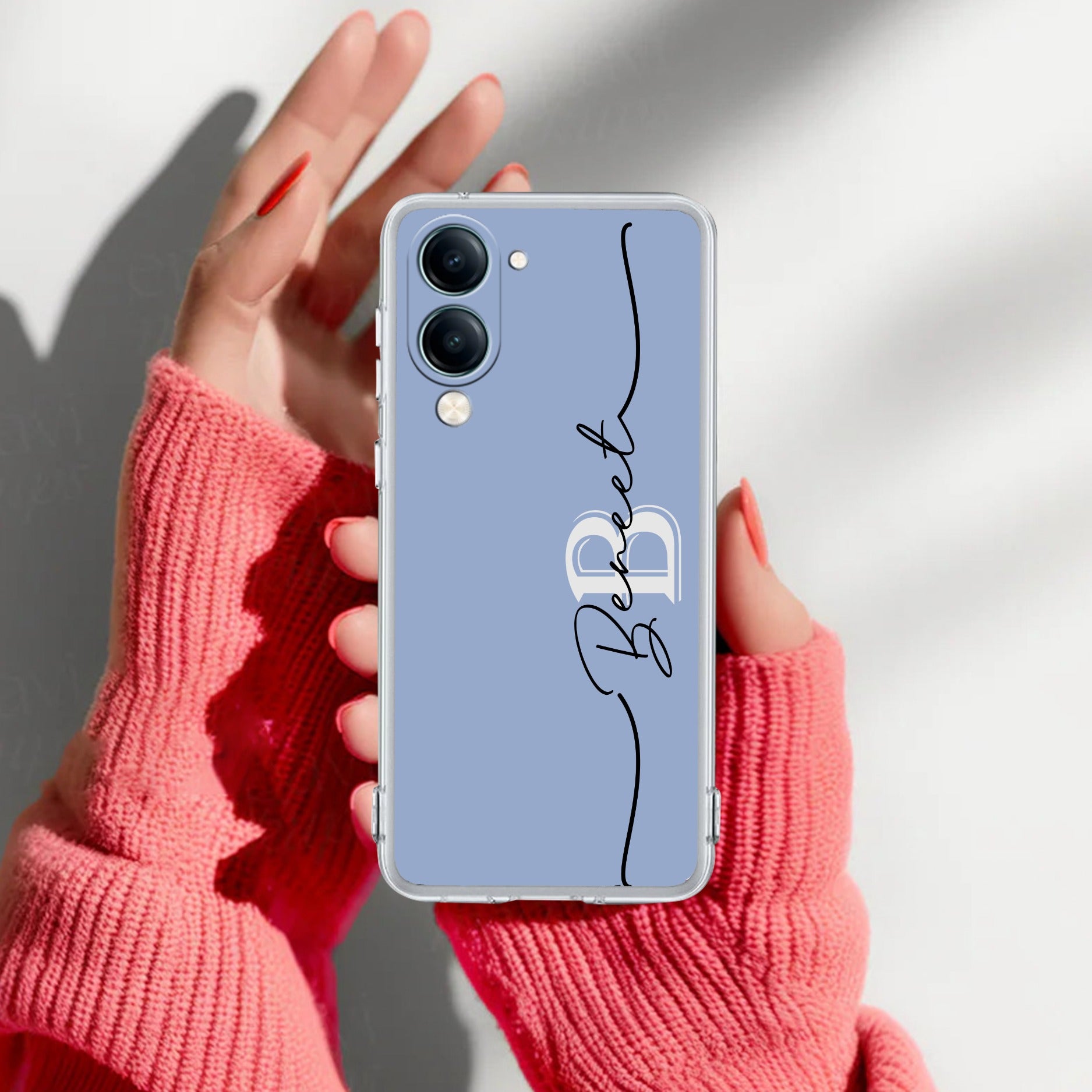 Personalized Initials Azure Anti Yellow Case For Vivo T4 Lite 5G