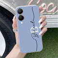 Personalized Initials Azure Silicon Case For Vivo Y28 5G