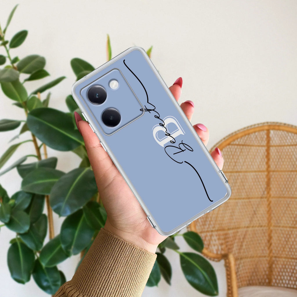 Personalized Initials Azure Silicon Case For Vivo - ShopOnCliQ