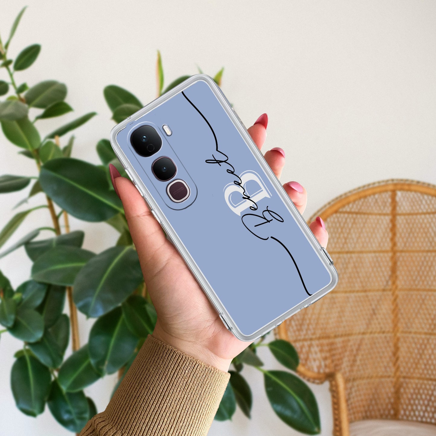 Personalized Initials Azure Silicon Case For Vivo