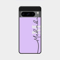 Personalized Initials Lavender Glossy Metal Case Cover For Google Pixel 8 Pro 5G