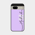 Personalized Initials Lavender Glossy Metal Case Cover For Google Pixel 8A 5G
