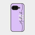 Personalized Initials Lavender Glossy Metal Case Cover For Google Pixel 9A 5G