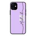 Personalized Initials Lavender Glossy Metal Case Cover For iPhone 12 mini