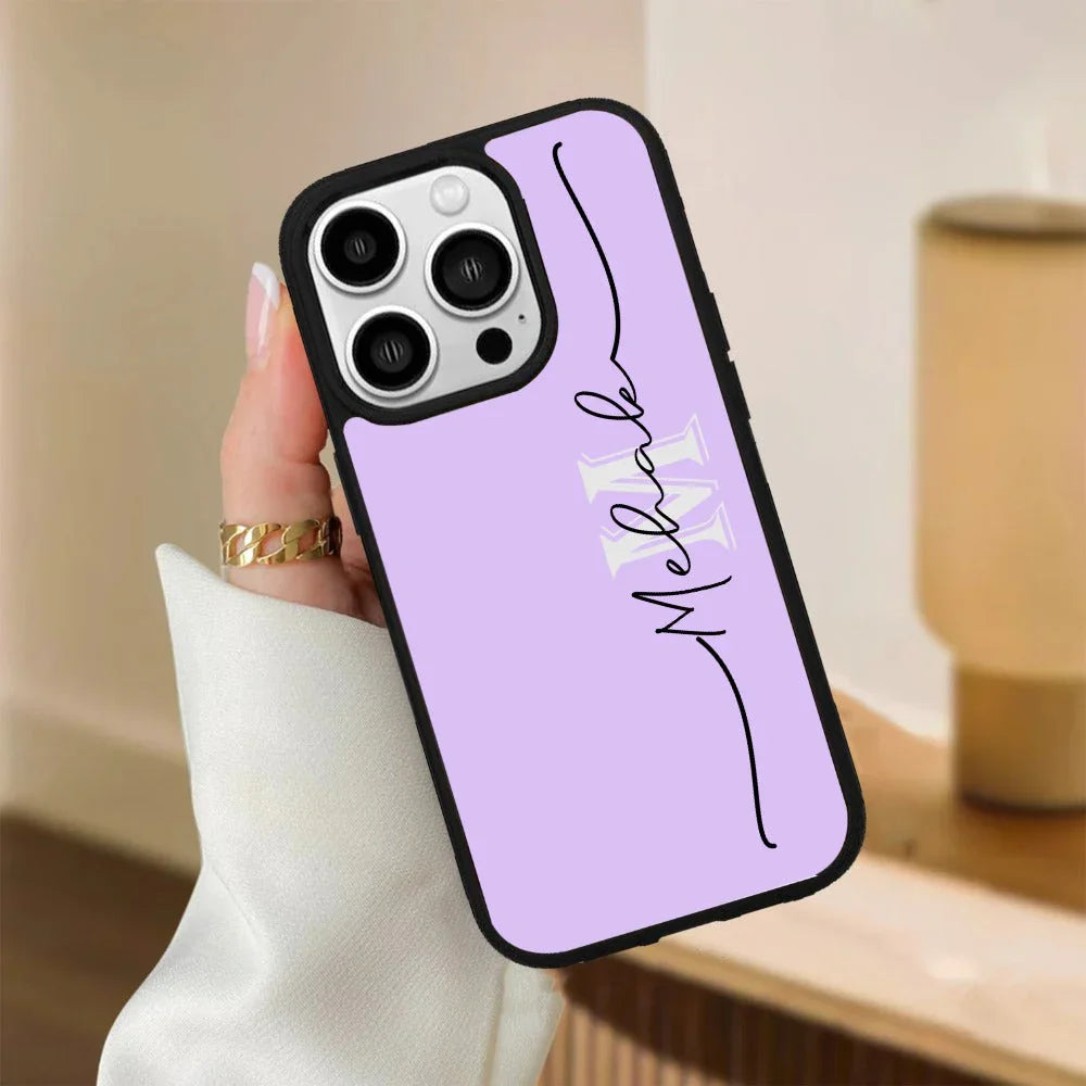 Personalized Initials Lavender Glossy Metal Case Cover For iPhone - ShopOnCliQ