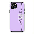 Personalized Initials Lavender Glossy Metal Case Cover For iPhone 13
