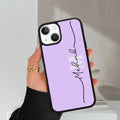 Personalized Initials Lavender Glossy Metal Case Cover For iPhone - ShopOnCliQ