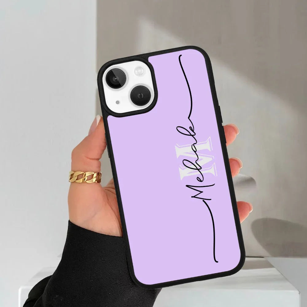 Personalized Initials Lavender Glossy Metal Case Cover For iPhone - ShopOnCliQ