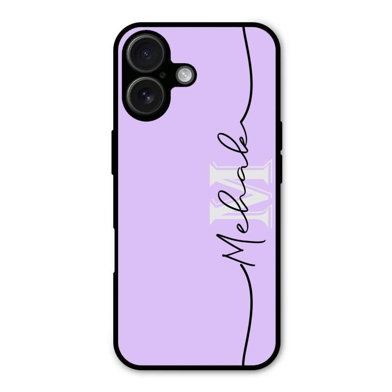 Personalized Initials Lavender Glossy Metal Case Cover For iPhone 16