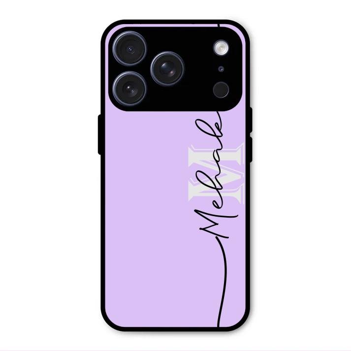 Personalized Initials Lavender Glossy Metal Case Cover For iPhone 17 Pro Max