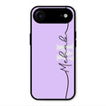 Personalized Initials Lavender Glossy Metal Case Cover For iPhone Air