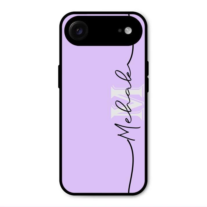 Personalized Initials Lavender Glossy Metal Case Cover For iPhone Air