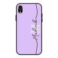 Personalized Initials Lavender Glossy Metal Case Cover For iPhone XR