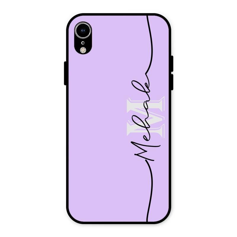 Personalized Initials Lavender Glossy Metal Case Cover For iPhone XR