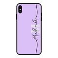 Personalized Initials Lavender Glossy Metal Case Cover For iPhone XS Max