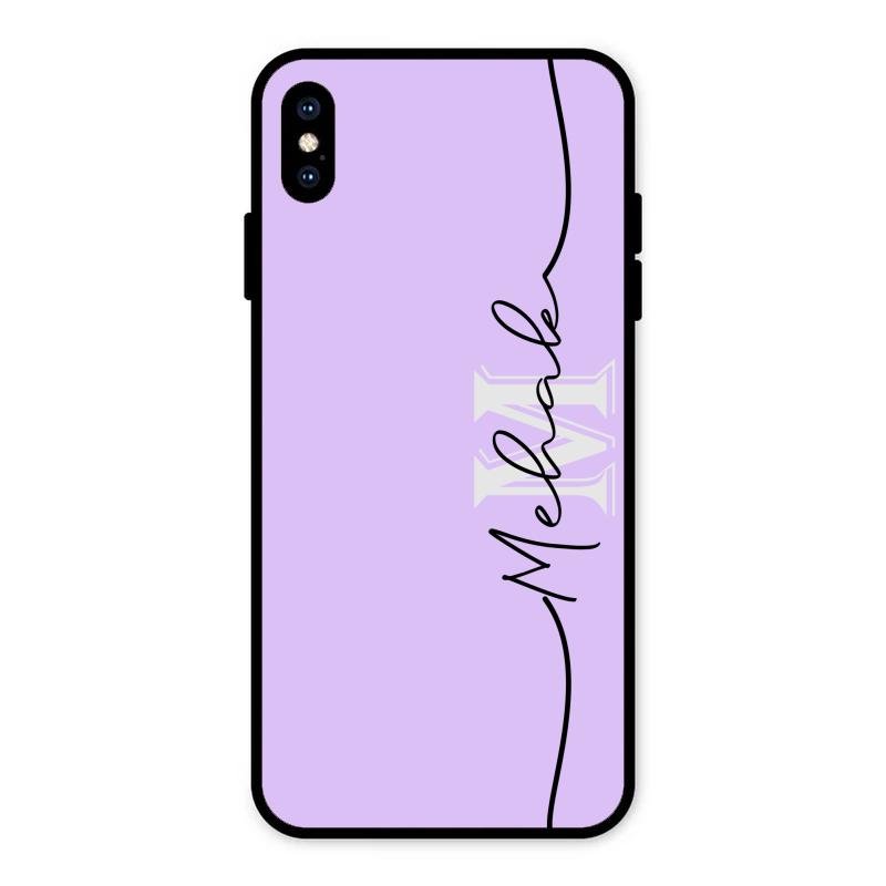 Personalized Initials Lavender Glossy Metal Case Cover For iPhone XS Max