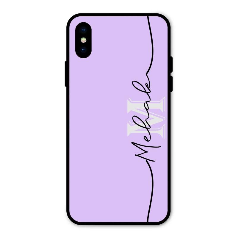 Personalized Initials Lavender Glossy Metal Case Cover For iPhone XS