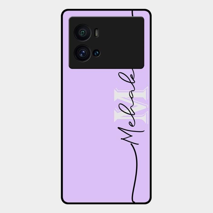Personalized Initials Lavender Glossy Metal Case Cover For Iqoo 9 Pro 5G