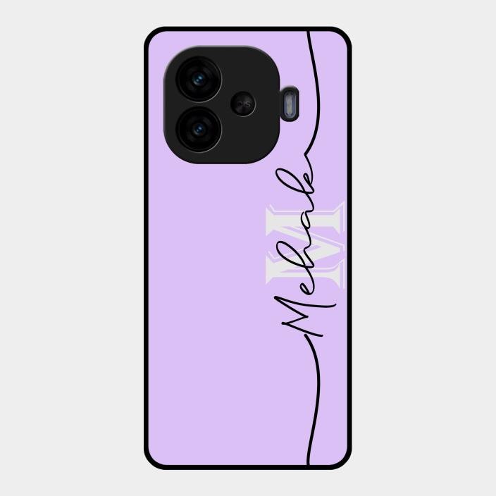 Personalized Initials Lavender Glossy Metal Case Cover For Iqoo Neo 10R 5G