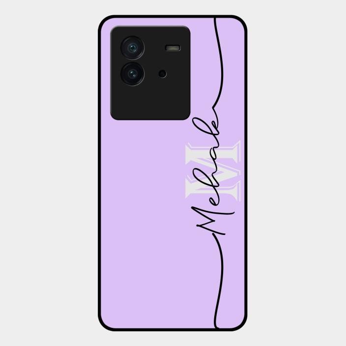 Personalized Initials Lavender Glossy Metal Case Cover For Iqoo Neo 6 5G